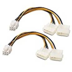 Cable Matters 2-pack 6-stifts PCIe till Molex strömkabel / 2 Molex till 6 stift PCIe - 15cm