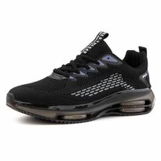 Hitmars Turnschuhe Herren Laufschuhe Sportschuhe Straßenlaufschuhe Joggingschuhe Luftkissen Seanker Atmungsaktiv Gym Bequeme Leichte Schwarz 44