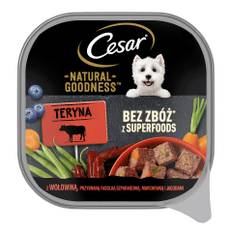 CESAR Natural Goodness skål 100 g med nötkött, toppad med gröna bönor, morötter och bär