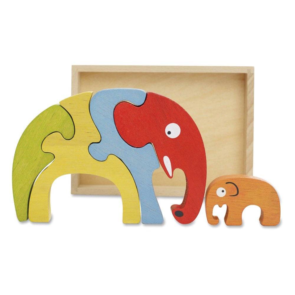 Begin Again træpuslespil - Elefant - 5 brikker - Fra 2 år