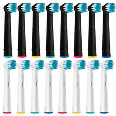 TEMU 16 Count Replacement Toothbrush Heads Compatible For Oral B Electric Toothbrush. 8pcs White And 8pcs Black