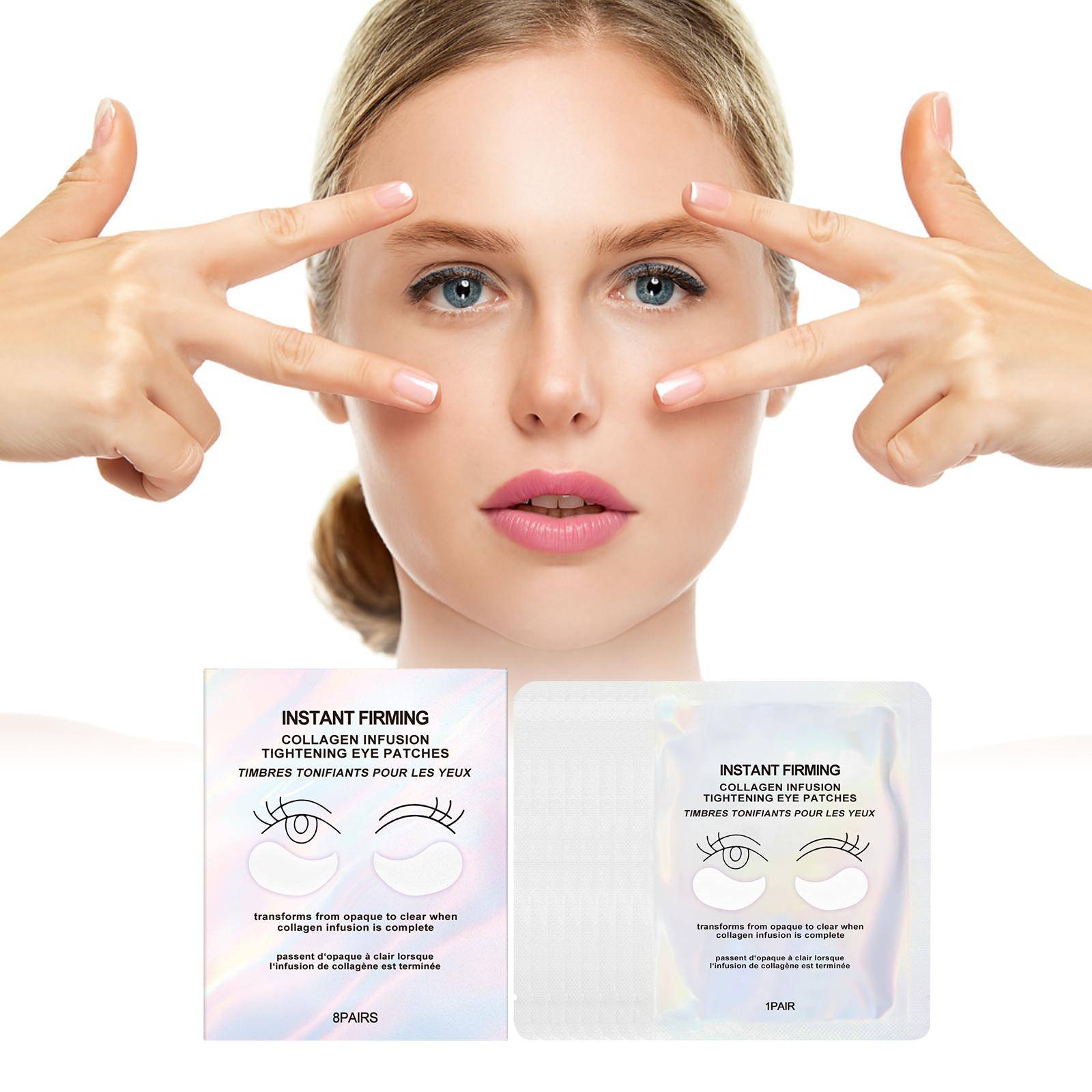 Kollagen Ögonmask Djup Fuktgivande Ökar Cellelasticiteten Minskar Fina Linjer Lindrar Melanin Lystergivande Uppstramande Ögonplåster white