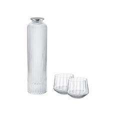 Bernadotte-sæt: Karaffel med glas - Design Inspireret af Sigvard Bernadotte, Georg Jensen, Blyfrit krystalglas / Blankt rustfrit stål
