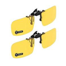 TERAISE Polariserade solglasögon klämma över glasögon bländskydd UV400 clip on solglasögon för män kvinnor körning, 2 st gul + gul, 60*41mm