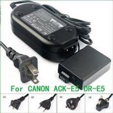 Ack -e5 + dr -e5 lp-e5 dummy batteri nätadapter laddare för canon eos 450d 500d 1000d kiss f x2 x3 rebel xsi xs t1i