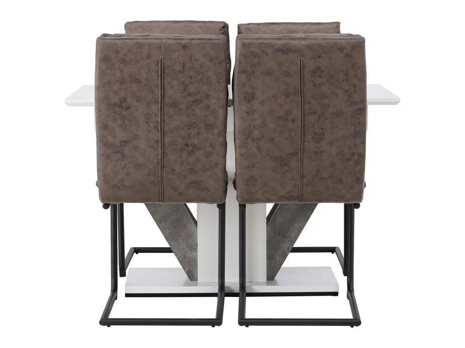 Venture Design Disa & Zizo spisegruppe Brun/hvid 4 stole og borde 120 x 80 cm