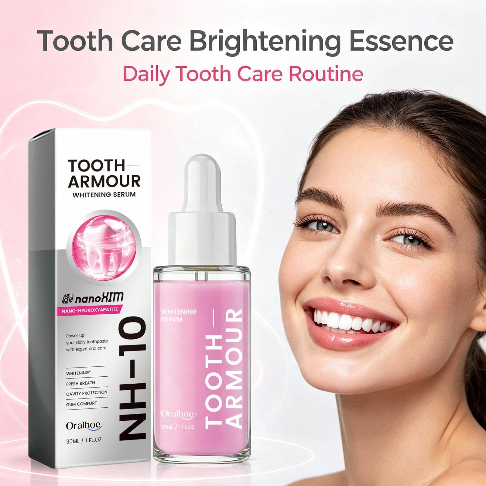 Tandskydd Whitening Serum Bleker Kaffe Te Rökning Ytfläckar Nano-Hydroxiapatit Tänder Lysande Essens Munvård