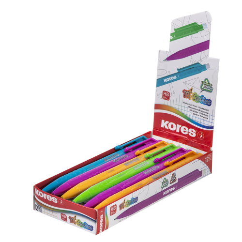 Stiftpenna KORES M1 Grafitos, blandade färger, 12st i kartong