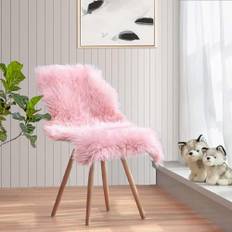 JXLOULAN Faux lammskinn matta rosa 50 x 80 cm, långhårig fluffiga mattor, vardagsrumsdekoration, mjuk päls, matta för stolar, soffa, sovrum, barnrum