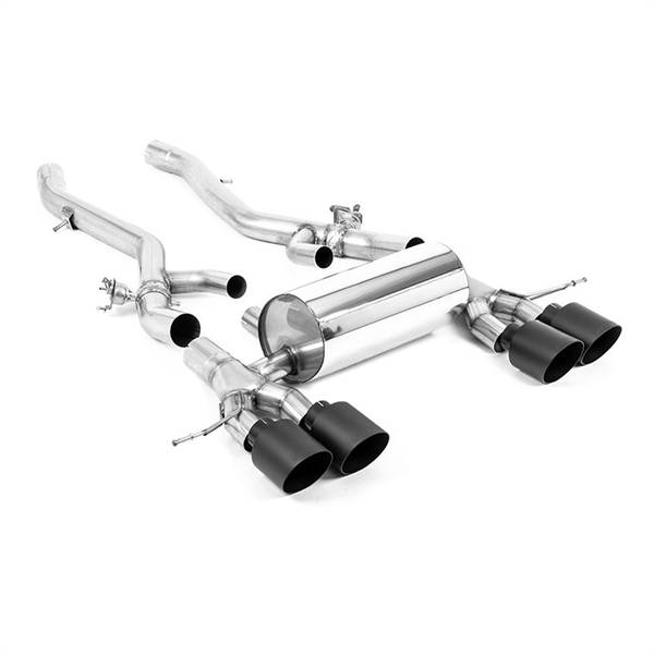 Milltek Centerresonator-Bagud System med GT-115 Cerakote Sorte Enderør BMW 2 Serie M2 Coupé (G87 S58 NAS Ikke-OPF/GPF Modeller)