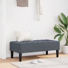 Bänk Mörkgrå 113 x 57 x 39 cm Sammet