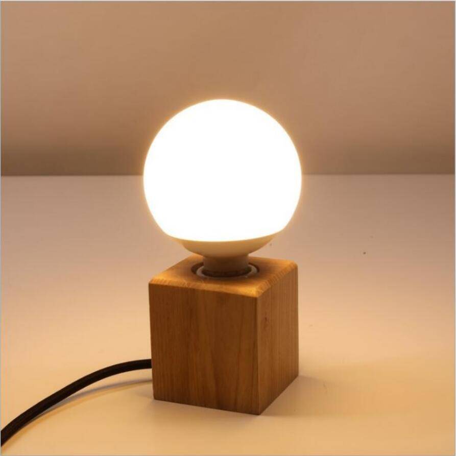 Små, eleganta bordslampor i massivt trä av hög kvalitet, E27-lampa, LED-bordslampor, vardagsrums- och sovrumsinredning, konstlampor Z50 white