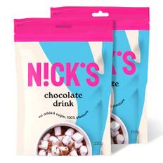 NICKS Chocolate drink, Chokladdryck utan tillsatt socker, Högkvalitativt Kakao Pulver för Varm Choklad Keto, Vegan, Mjölkfritt, Glutenfritt (250 g (Pack av 2)