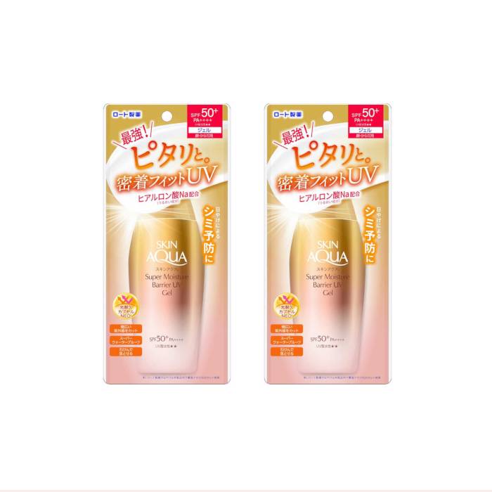 Rohto Mentholatum - Skin Aqua Super Moisture Barrier UV Gel SPF50+ PA++++ - 100g (2ea) Set - black