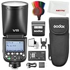 Godox V1 PRO C V1PRO-C V1PRO TTL Li-ion kamerablixt, 76 W HSS 1/8 000s, inbyggt litiumbatteri, LED-modellering, ny extern blixt SU-1 för Canon-kameror (Godox V1-C uppgraderad)
