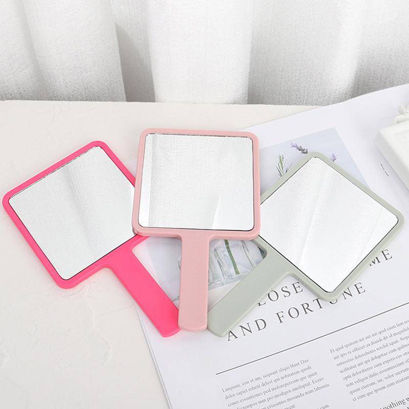 Handtag Spegel Fyrkantig Makeup Mirror Handhållen Sminkspegel Handspegel Makeup svart