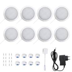 Lightsjoy LED-belysning kök under skåp 8 Er LED-garderob kök under skåp ljus skåp vitrin spotlight kök för skåp garderob entré hall toalett varmvit