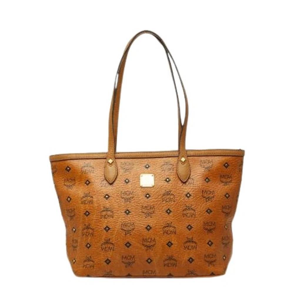 MCM Pre-owned Pre-owned Visetos PVC Læder Tote Bag - Vintage - Dame - Brun - ONE SIZE - Læder