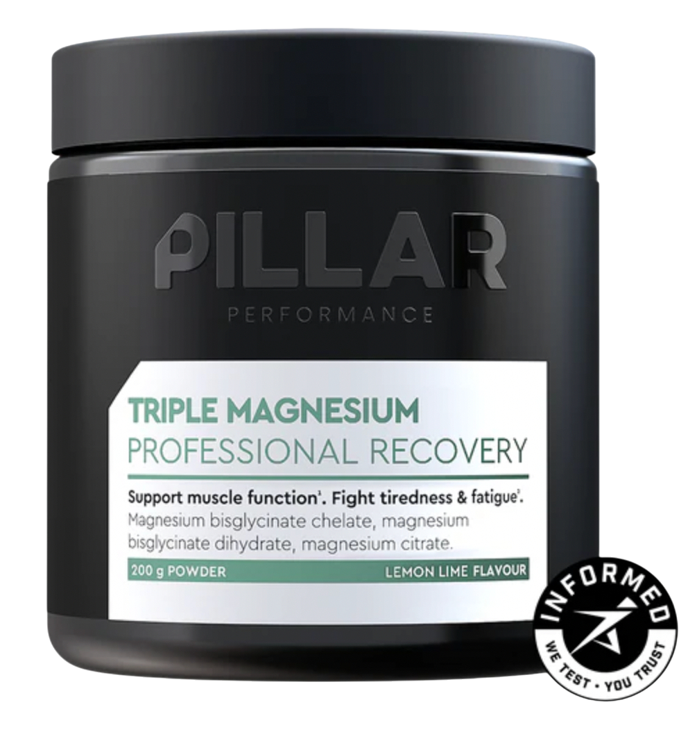 Pillar Performance Triple Magnesium Professional Recovery Powder Lemon Lime (200g) | Vitaminer och Mineraler | Unisex | OS | Svart