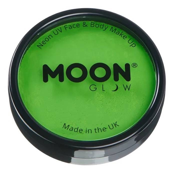 Neon UV Ansigts Og Kropsmaling Intens Grøn 36 g Moon Creations.