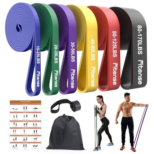 Fitense Resistance Bands, Widerstandsbänder Set, Widerstandsband Fitnessbänder mit Türanker, Fitnessband Trainingsbänder für Yoga, Pilates, Training, Physiotherapie, Klimmzughilfe, Krafttraining