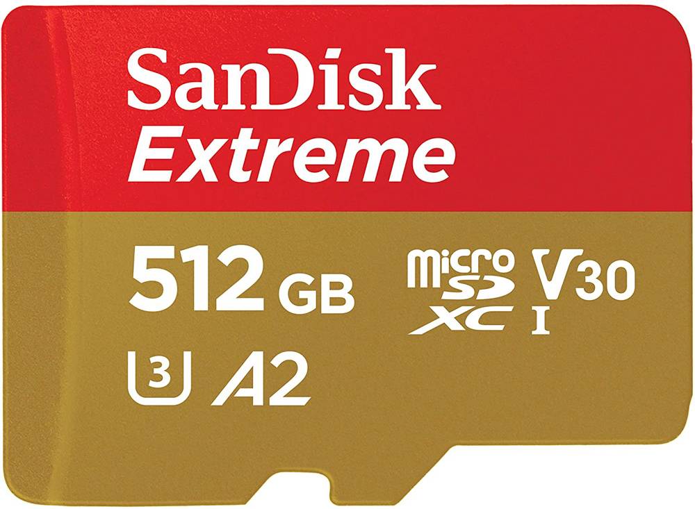 MicroSDXC Extreme 512GB Adapter 160MB/s A2 C10 V30