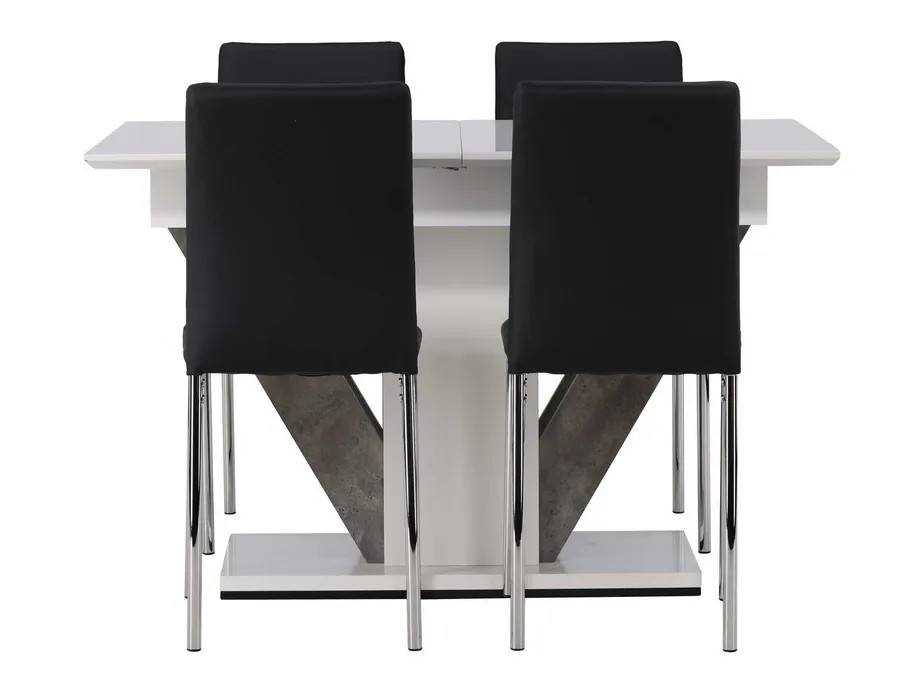 Venture Design Disa & Lily spisegruppe Sort/hvid 4 stole og borde 120 x 80 cm