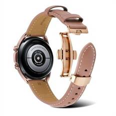 For Samsung Galaxy Watch4 40mm/44mm/Garmin Venu 2 Plus 20mm Replacement Genuine Leather Watch Strap Stitching Line Wrist Band