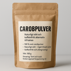 Carobpulver - naturligt sött och koffeinfritt alternativ till kakao - 500 gram