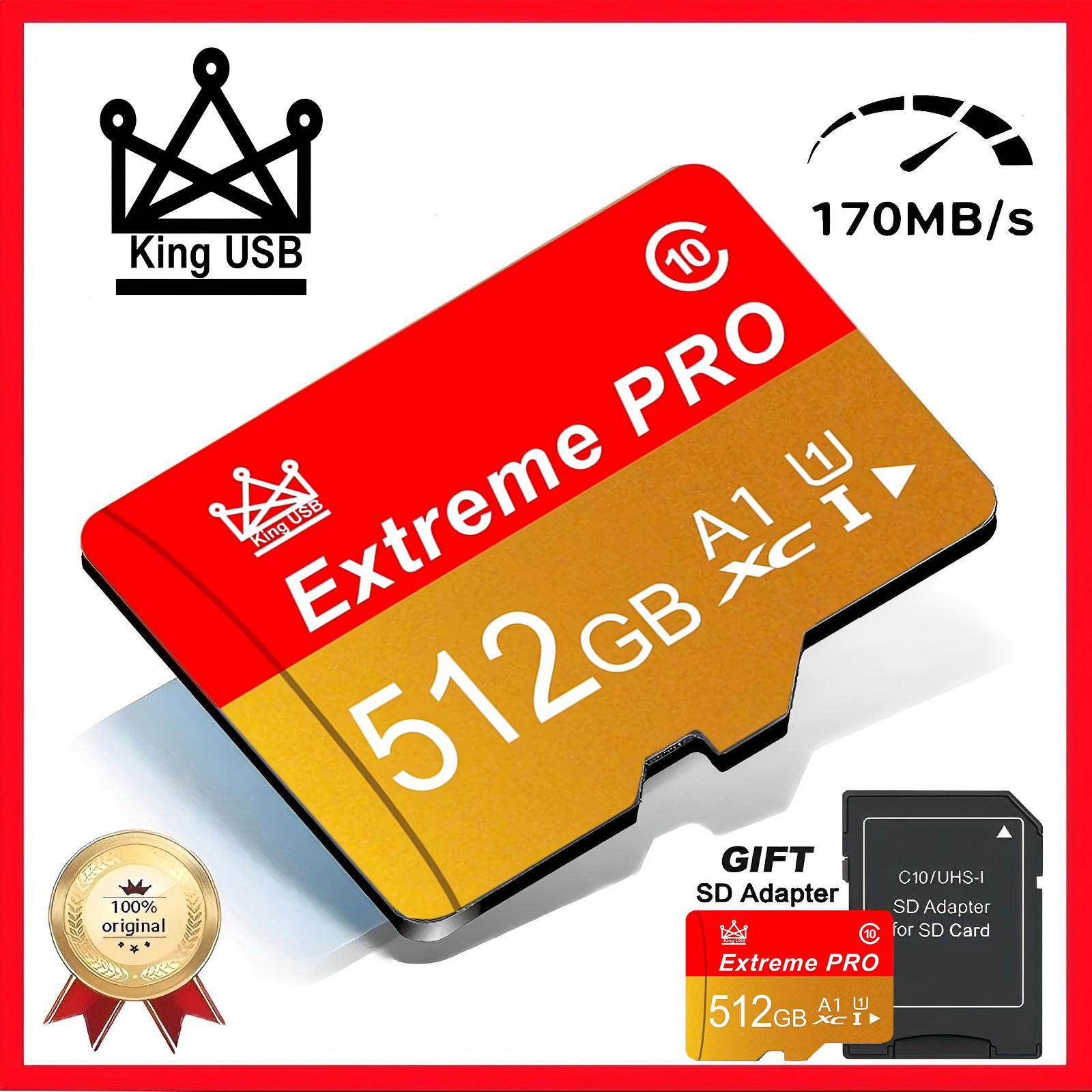 512GB High-Speed Micro SD Card Class 10 TF/SD Mini Memory Card for Camera Phone Computer - 64GB 256GB Options Available Daily St