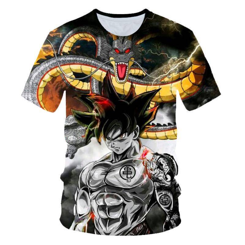 Dragon Ball T-shirt Barn Toppar Tee Anime Figurer Son Goku Super Saiyan T-shirt Pojkar T-shirts Barnkläder Sommar Kortärmad 120cm