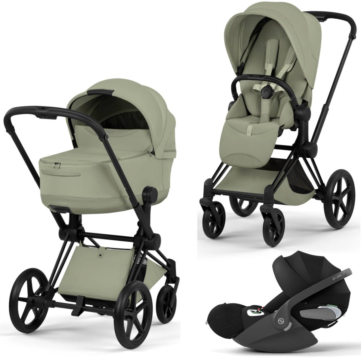 Cybex Priam 5 Style Stroller Set 3 in 1 incl. Cloud T i-Size Car Seat - Chrome Brown