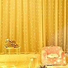 Kimuwote 200 LED ljusslinga, 2 m x 2 m USB ljusgardin vattenbeständighet för utomhus, inomhus, fönsterdekoration, jul, bröllop, födelsedag, uteplats (varmvit)