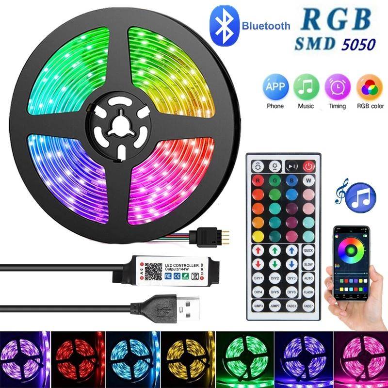 Smart 44-tangenter Bluetooth 5050 LED Strip Lights Infraröd kontroll RGB5050 Flexibel 5V Neon Ice Lighting Lampa för sovrumsinredning TV Bakgrundsbely