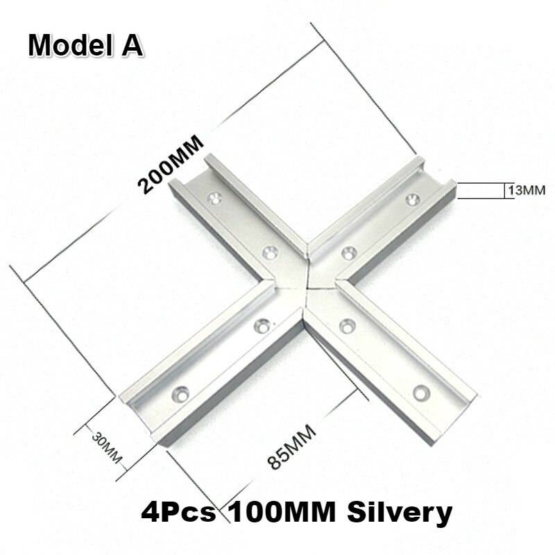 T-spår Korskoppling 30mm - 4 st 100mm a silver-