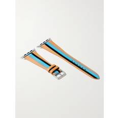 La Californienne - Striped Leather Watch Strap - Men - Blue