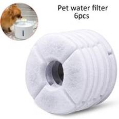 Automatisk husdjur katt vatten fontän med led elektrisk stum vatten matare aktivt kol filter husdjur dricka fontän dispenser - 6 st kolfilter