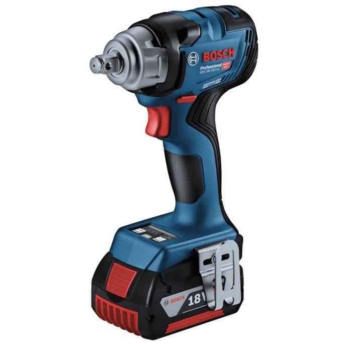 Bosch Professional 18V sladdlös slagnyckel bärväska Byte av bultar och muttrar GDS18V-330HC (2 5.0Ah, laddare, medföljer) blå