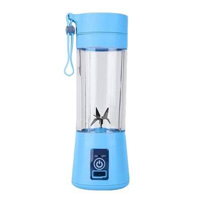 6 blad bärbar mixer kök mini elektrisk fruktjuicer flaska usb mixer mixer citronpress kopp manuell matberedare - Blå