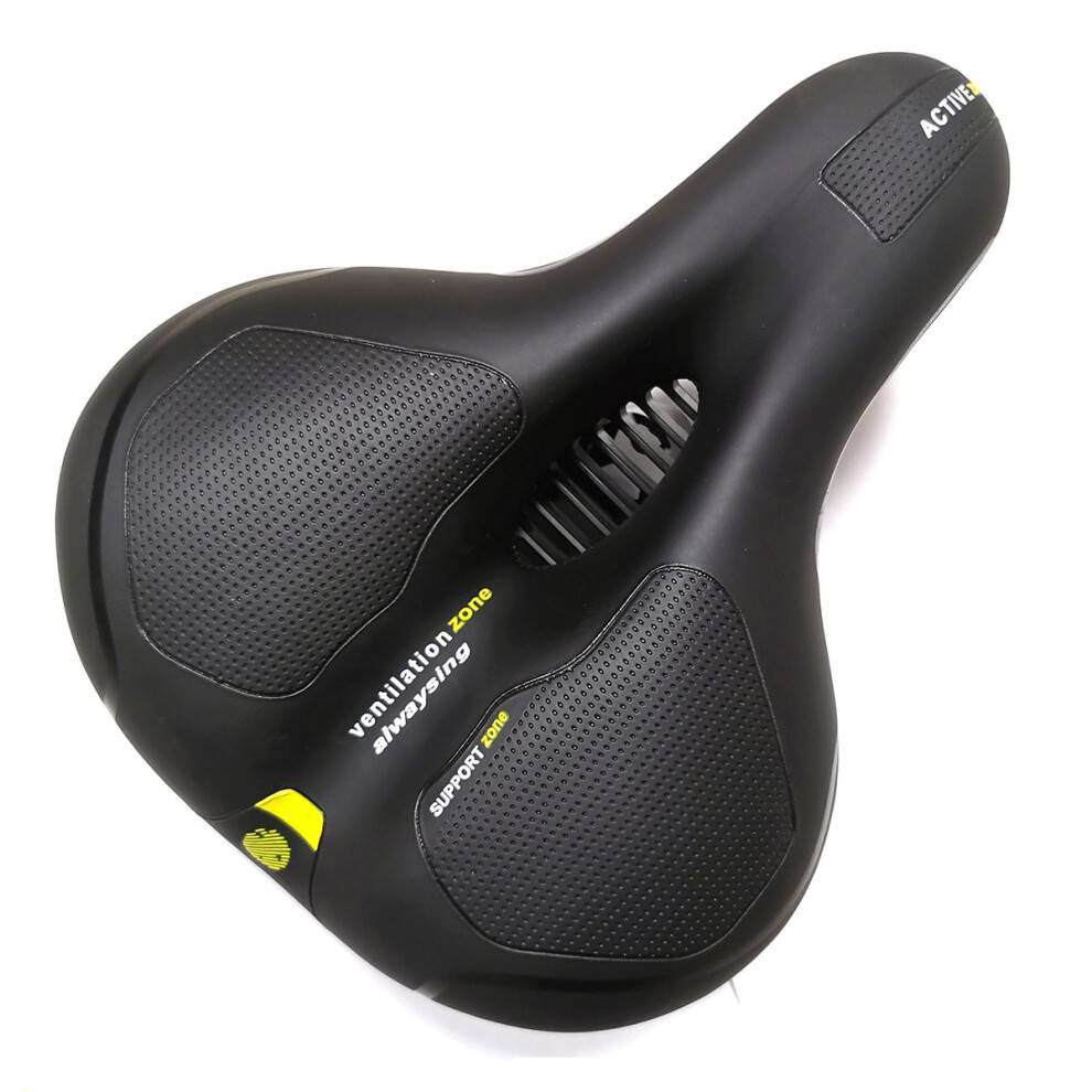 Cykelsadelkomfort til mænd og kvinder, ergonomisk design. Gel-skumfjedre med høj densitet sikrer åndbar, hul cirkulation til indendørs og