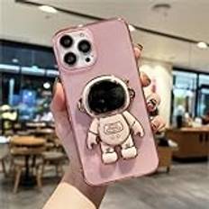 Fodral för iphone XR Transparent plätering Astronaut Hållare Stativ Cover, Rosa, för iphone XR