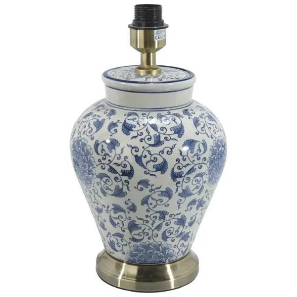 Lampfot Fang Hong, Porslin, vit/blå - PR Home