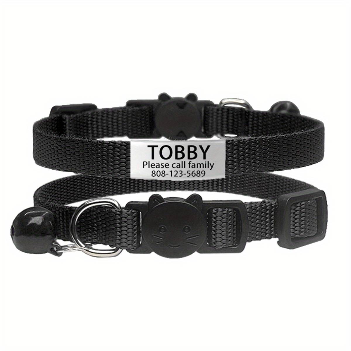 Customizable Nylon Collars For Cats, Featuring Vibrant , Breakaway Safety Buckles, Bells, And Personalized Name Id Tags. Adjustable For Kittens And Adult Cats