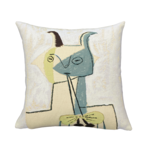 Poulin design Picasso pude (11029), Faune jaune et bleu jouant de la diaule, 45x45 cm