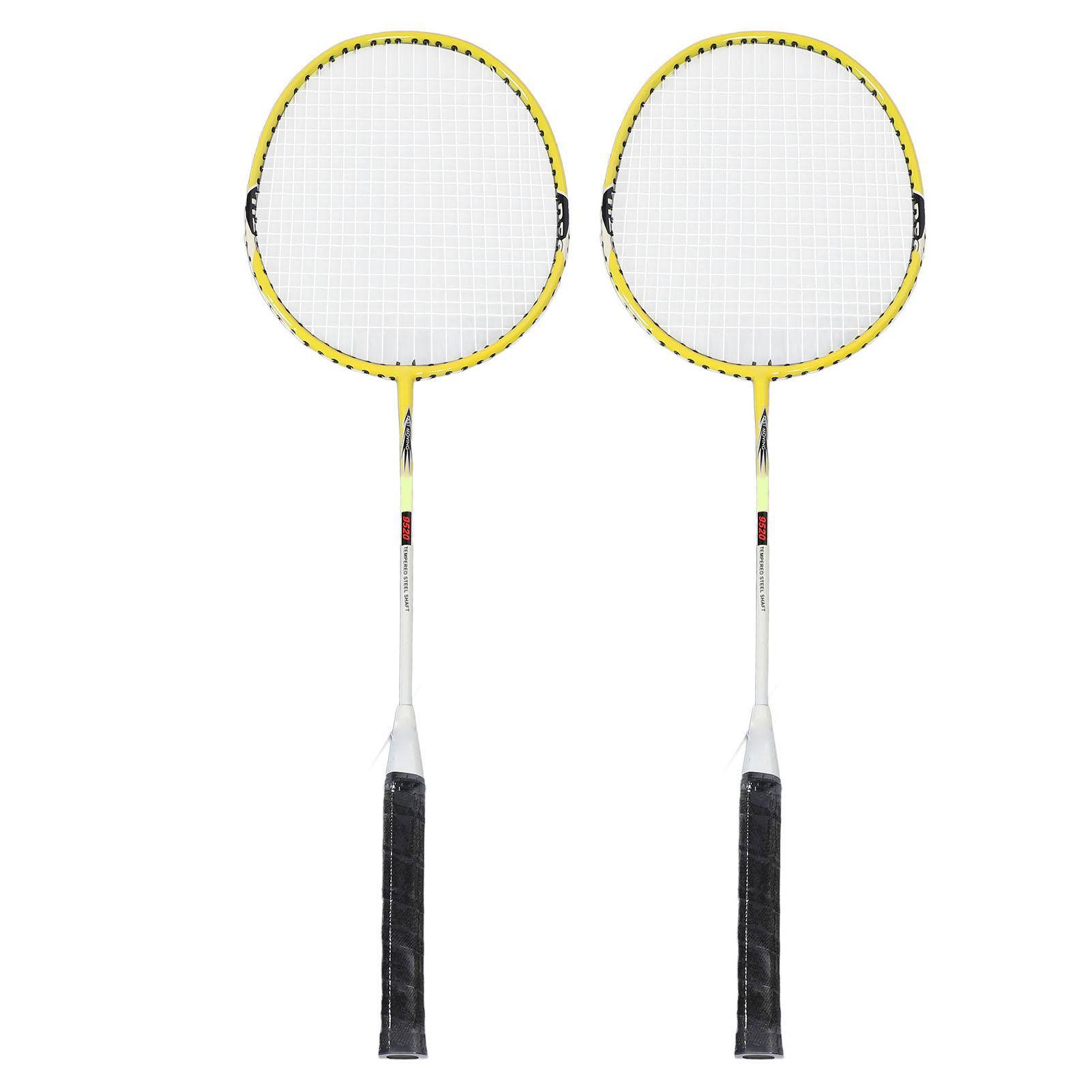 Badmintonracket Järnlegering Nylon Halkfritt Grepp Bärbar Badmintonracket med Bärväska för