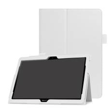 Huawei MediaPad T3 10 etui i læder med Stylus holder - Hvid