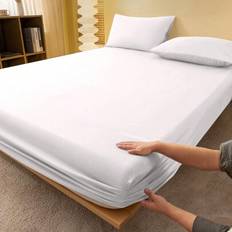 1pc Solid Color White Fitted Sheet, Mattress Protector, Mattress Cover For Bed, Soft And Breathable, For All Size Bed -Twin, Full, King, Queen Size Sh - White - Multi-size