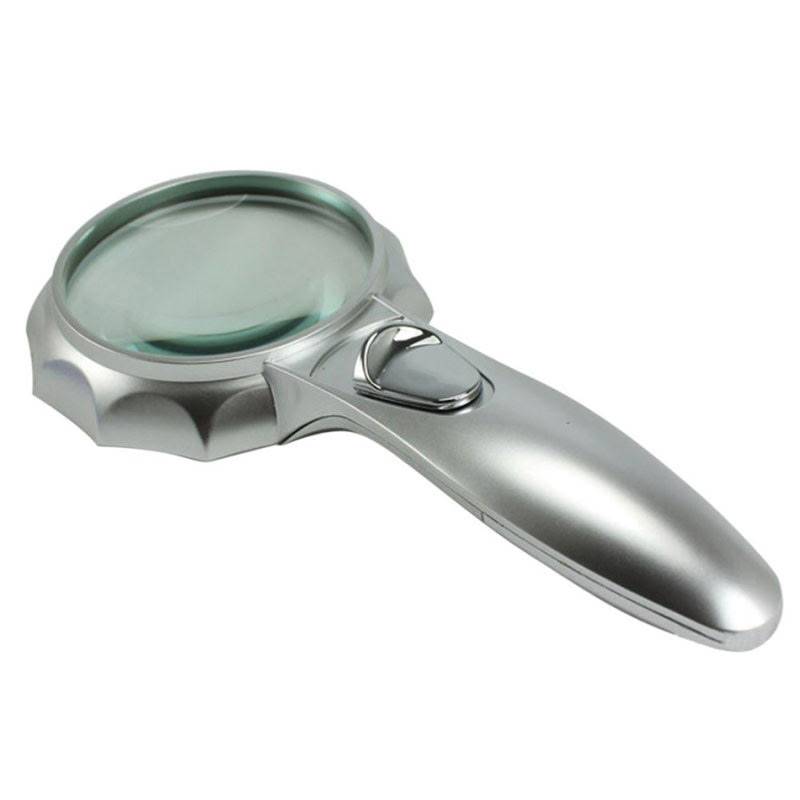 Lup og Læseglas 6x Ø65mm m/LED