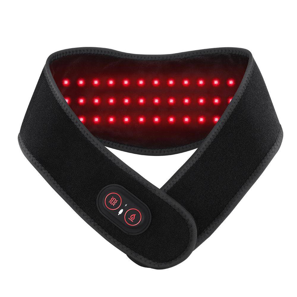 Electric Red Light Heating Neck Belt 660-850Nm Infrared Therapy for Neck Pain Relief Cervical Protection Vibration Massage Pad
