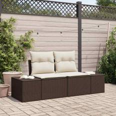 vidaXL Havemøbelsofa med pude Brun 123 x 62 x 69cm polyrattan